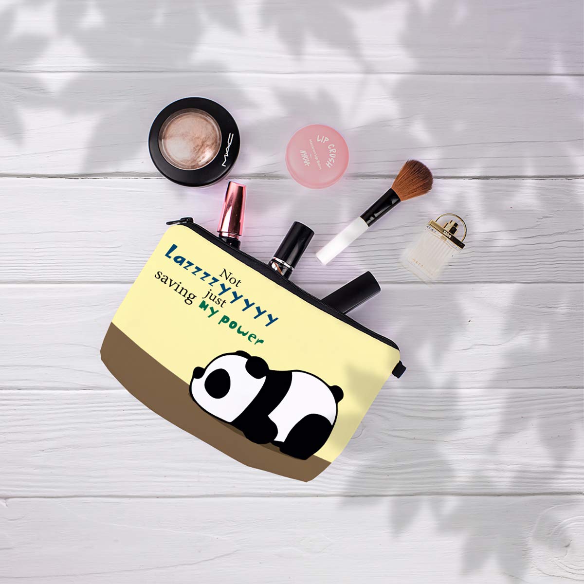 Funny Panda Makeup Bag for Women - Cute Canvas Cosmetic Pouch with Zipper, Travel Toiletry Organizer & Storage Case | Perfect for Travel, Gym, School & Daily Makeup Essentials | Panda-Themed Gift Idea