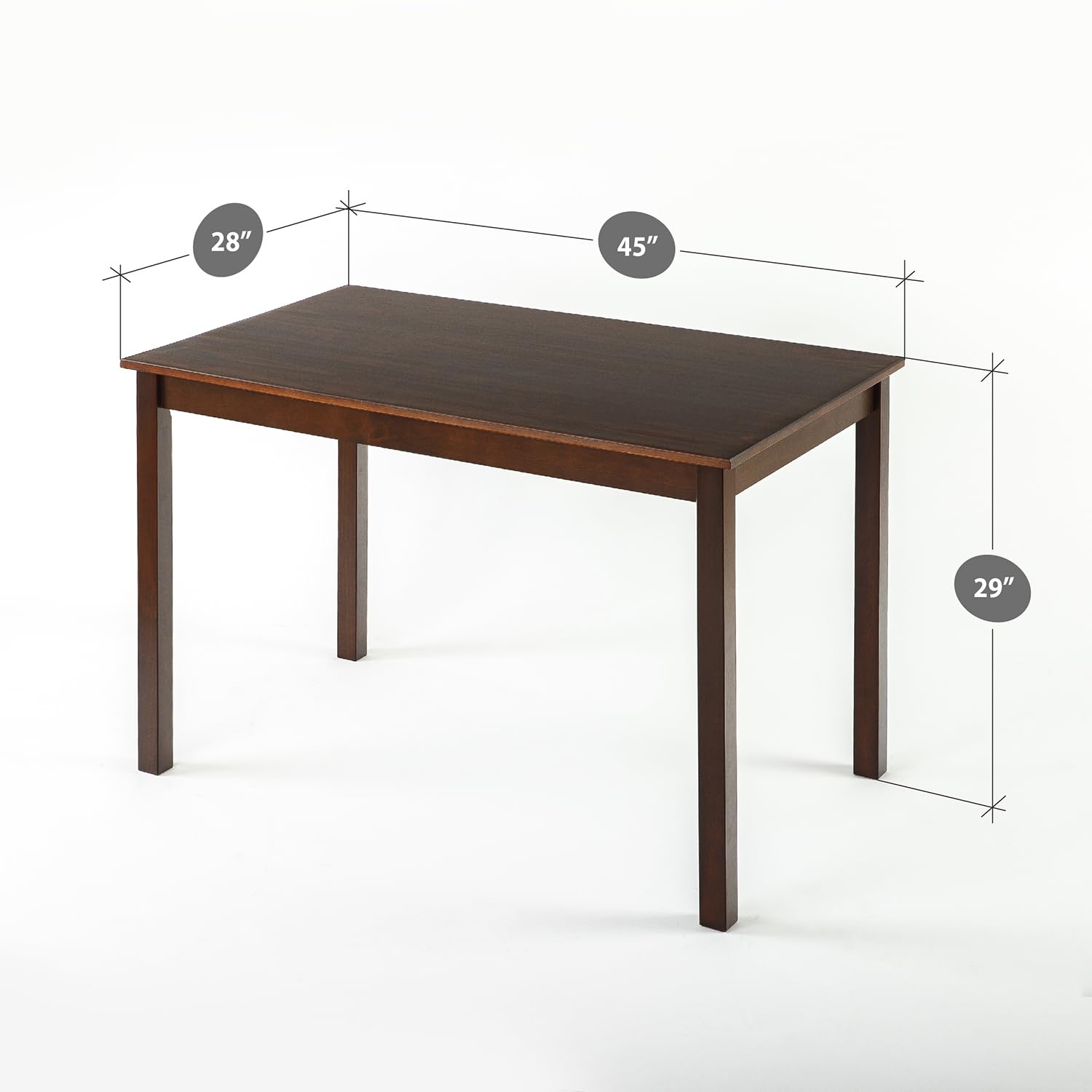 ZINUS Juliet Espresso Wood Dining Table - 45
