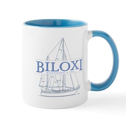 White/Blue Inside - Biloxi Mississippi Mugs