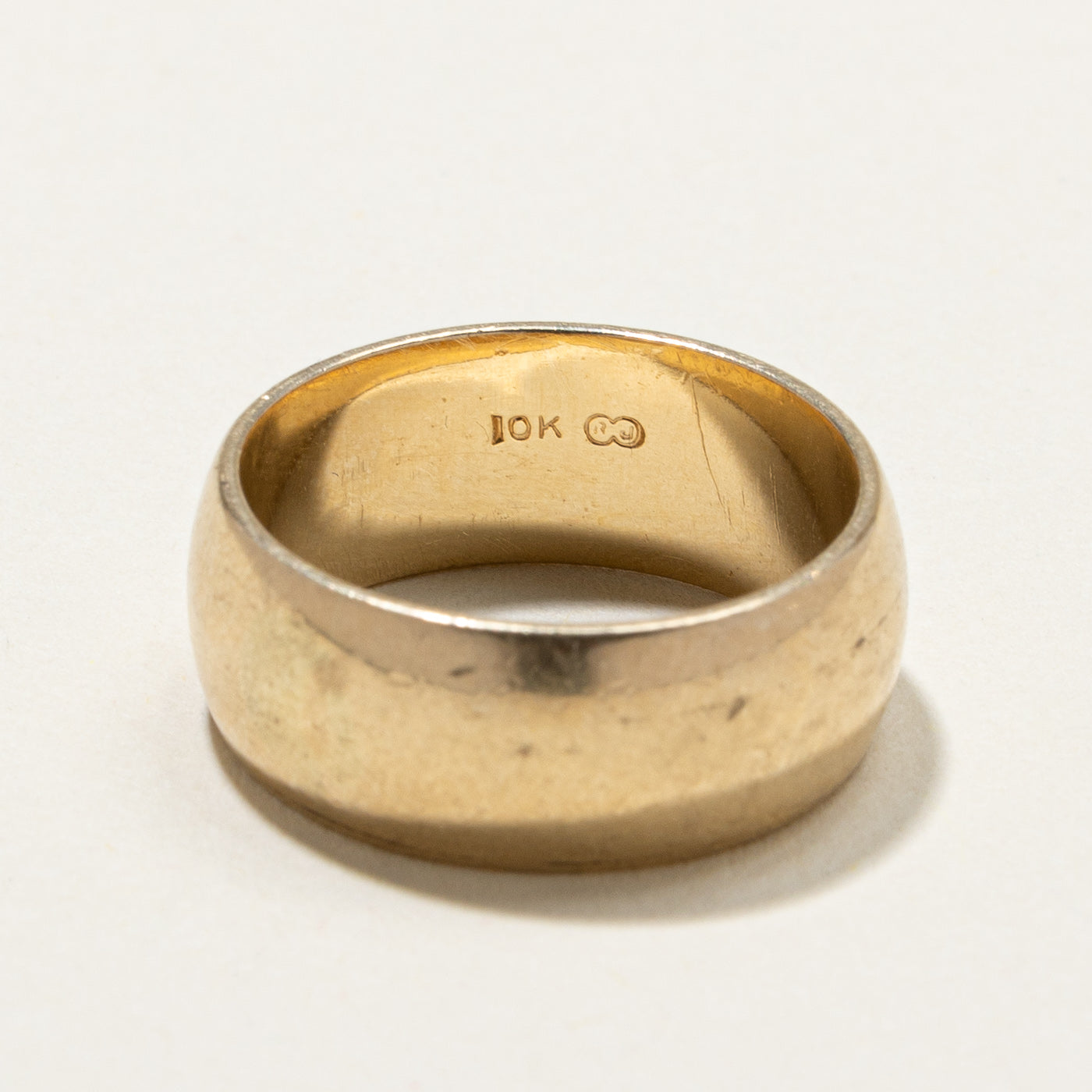 10K Yellow Gold Cigar Band Ring - 8.0mm Wide Size 6.75 - Perfect for Weddings, Anniversaries & Gifts