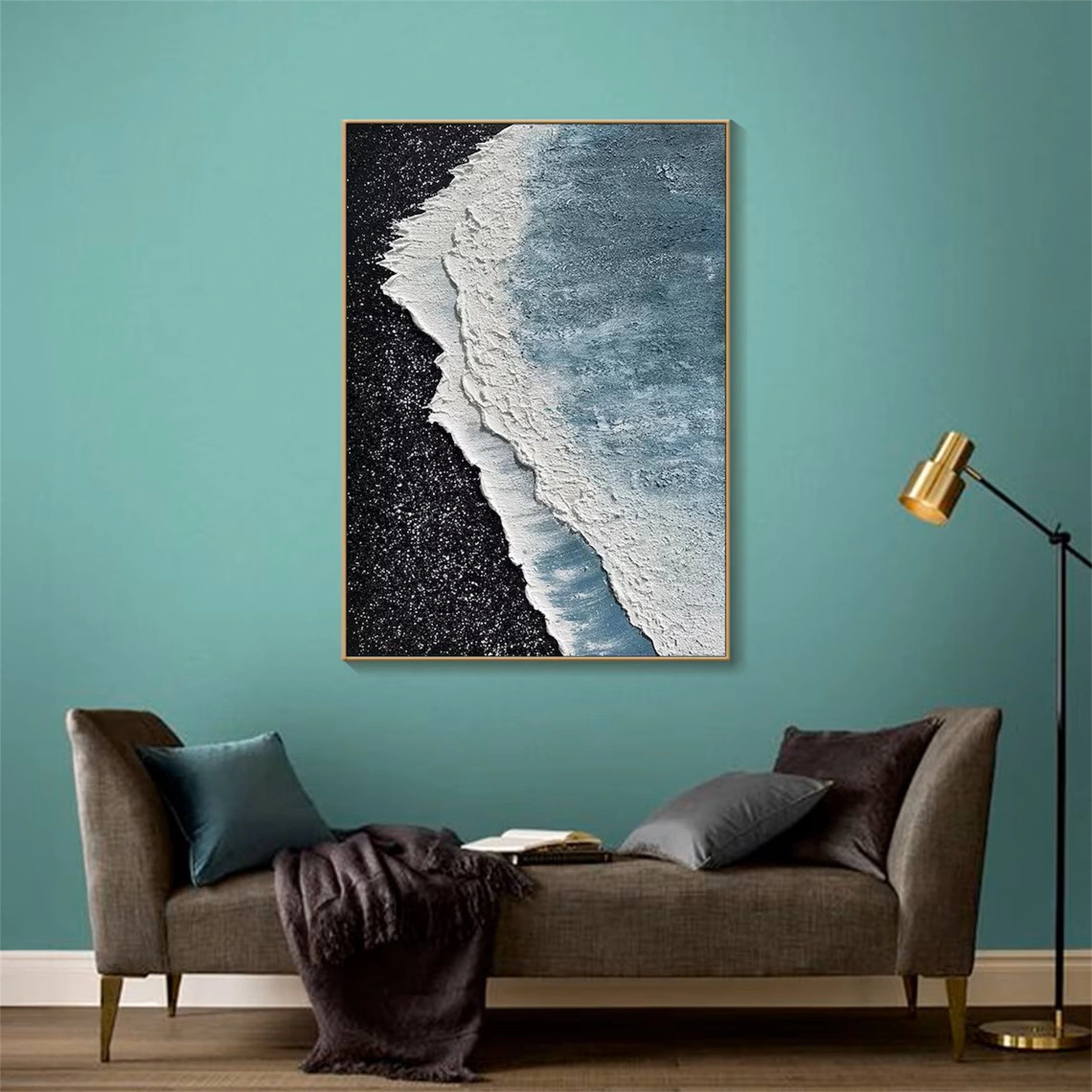 Ocean and Sky Painting #OS 047 - Handmade Canvas Wall Art for Home Decor, Office & Living Room - Stunning Seascape Artwork for Coastal & Nautical Themed Interiors