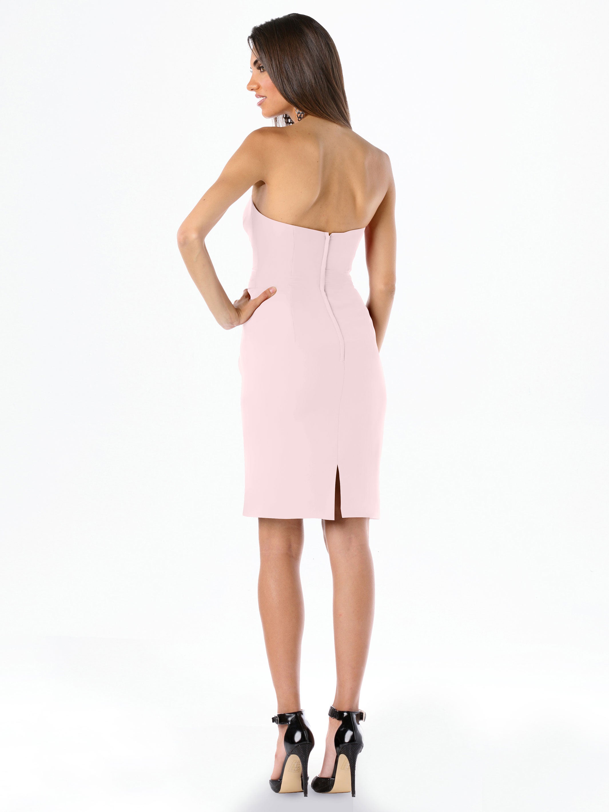 Elegant 80041 Knee-Length Chiffon Bridesmaid Dress with Sweetheart Neckline - Perfect for Weddings, Formal Events & Special Occasions
