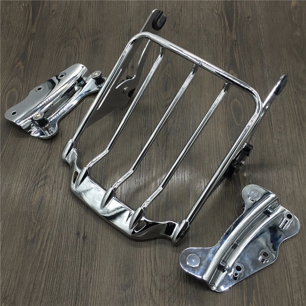 2009-2013 Harley Davidson Road King SM Air Wing Two-Up Luggage Rack with Hardware Kit - Heavy Duty Motorcycle Touring Accessory for Long Rides & Road Trips