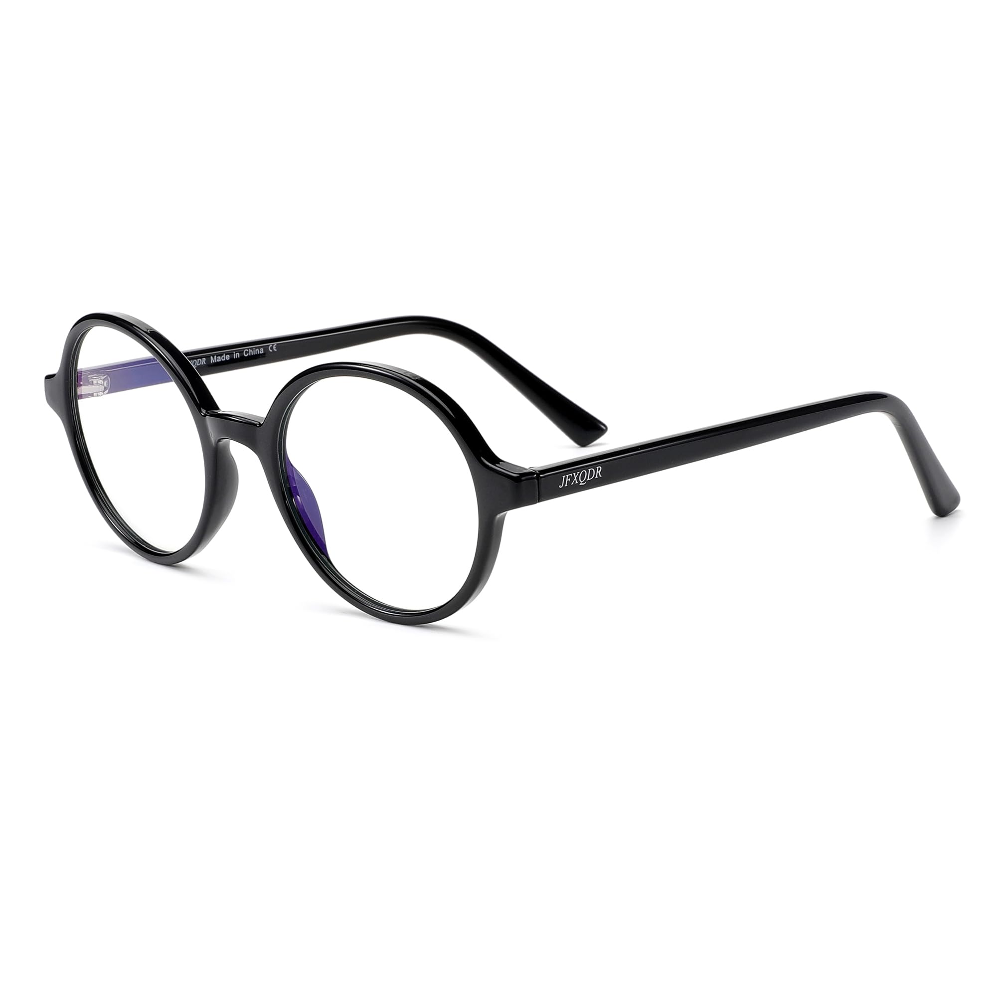 Blue Light Blocking Glasses for Women & Men - Small Round Frame Computer Glasses Anti Glare UV400 Protection (Black) - Perfect for Office Work, Gaming & Screen Time