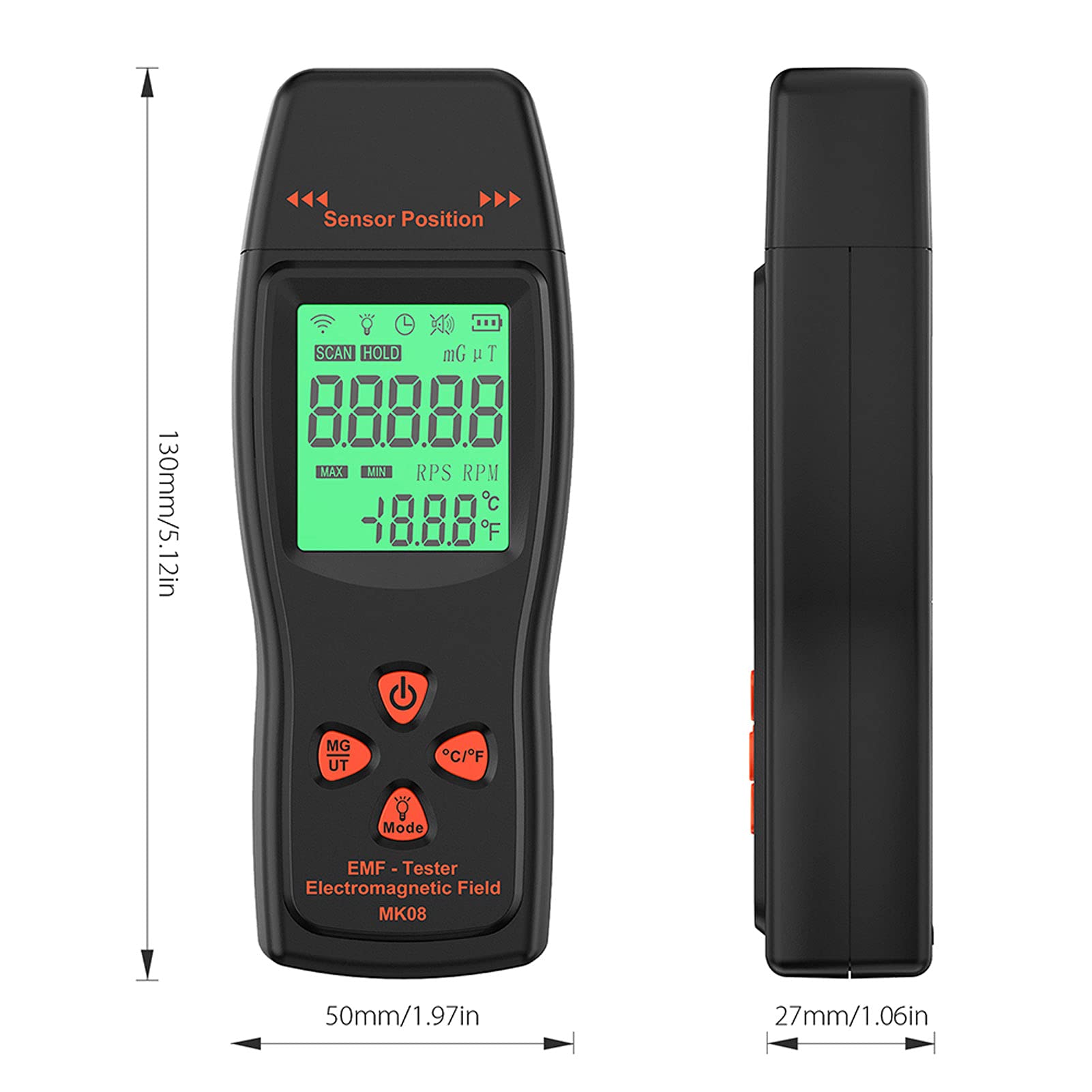 Mini Digital LCD EMF Meter - Handheld Electromagnetic Field Radiation Detector with Dosimeter Counter | Perfect for Home, Office & Ghost Hunting Safety Checks
