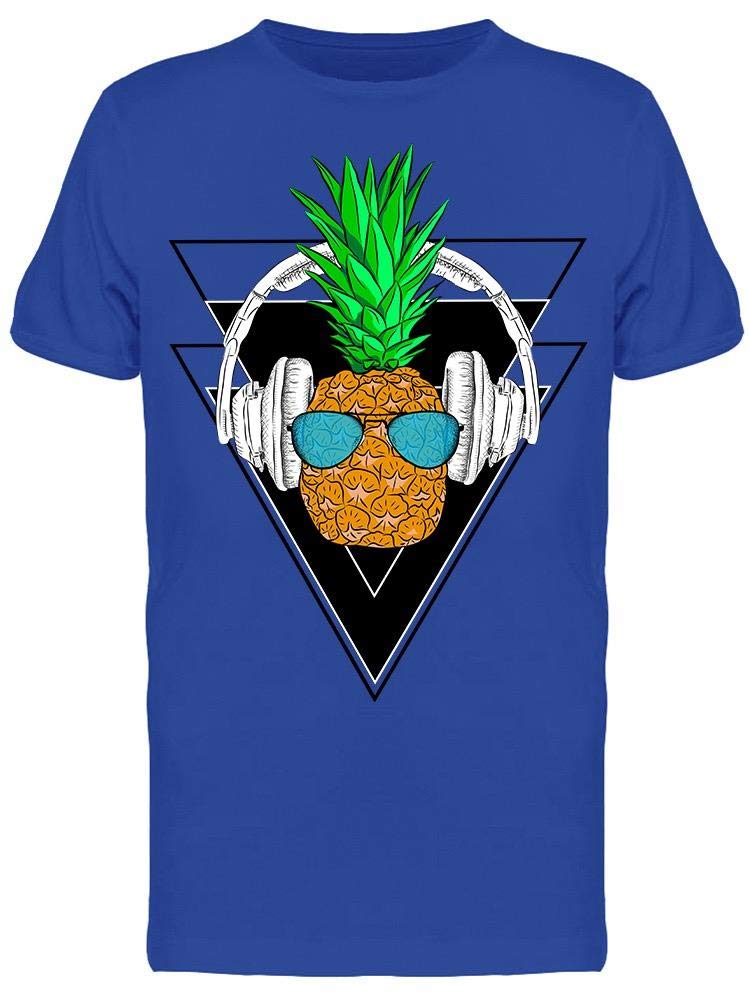 Smartprints Pineapple Headphones & Sunglasses Graphic T-Shirt for Men - Trendy Summer Outfit for Beach, Music Festivals and Casual Wear