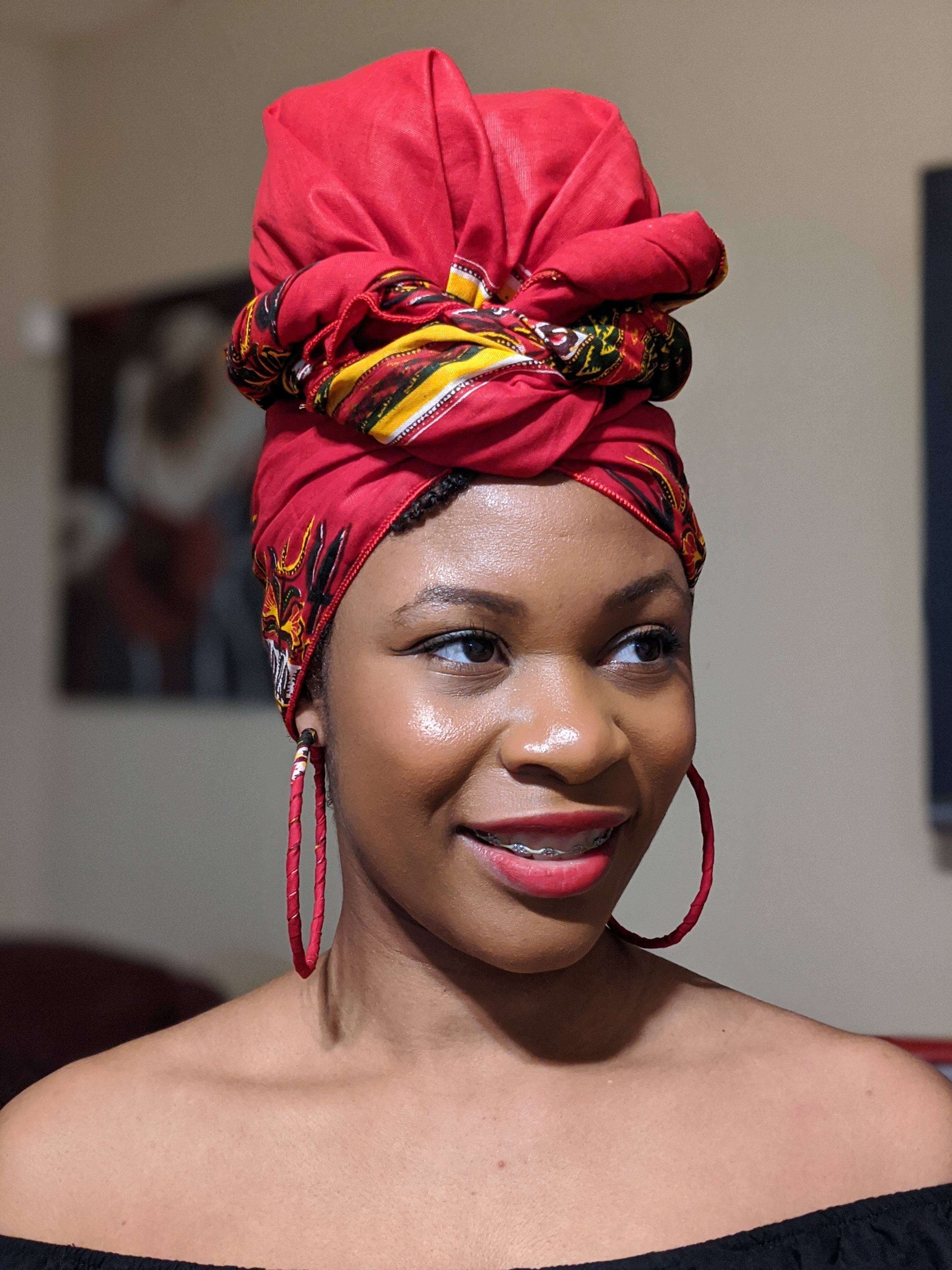 Christie African Print Head Wrap DP3975H - Vibrant Ankara Gele Scarf for Women - Perfect for Weddings, Church, and Cultural Events