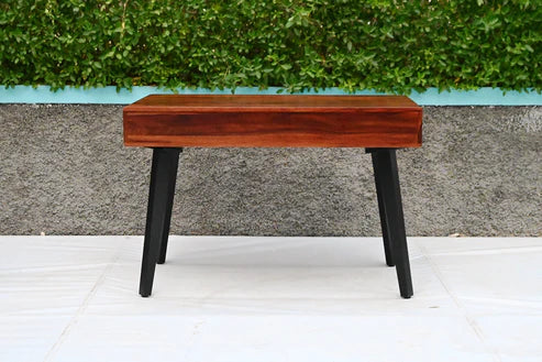 Solid Sheesham Wood Desk with 2 Drawers - 114x58x76Cm Home Office Desk for Study, Work & Writing - Modern Wooden Computer Table for Small Spaces