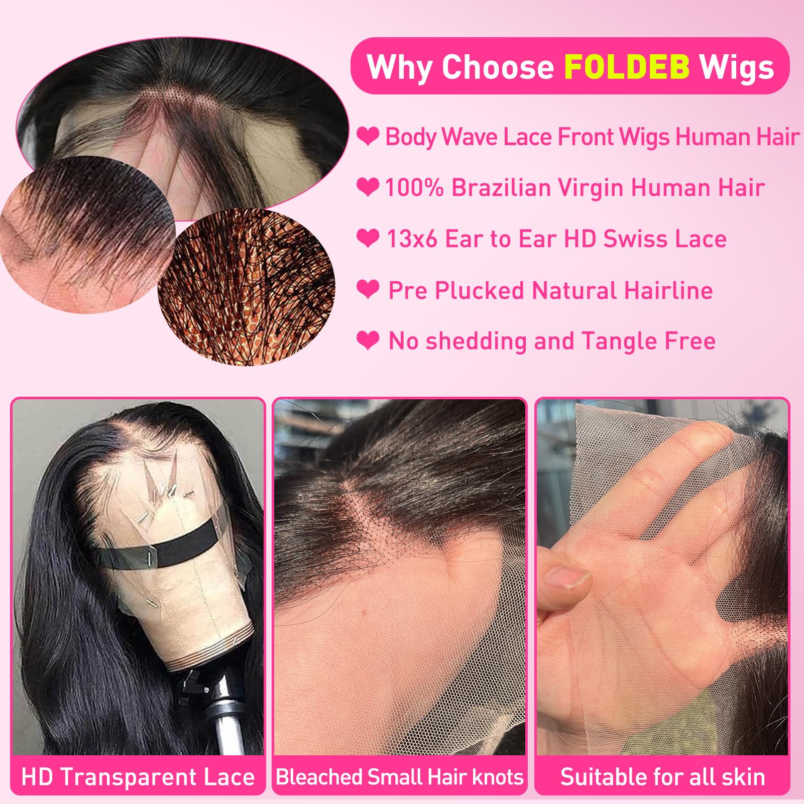 13x6 Lace Front Wigs Human Hair 28 Inch Body Wave 200% Density Pre Plucked with Baby Hair for Black Women | Natural Black Color | Perfect for Daily Wear, Parties, Cosplay & Special Occasions