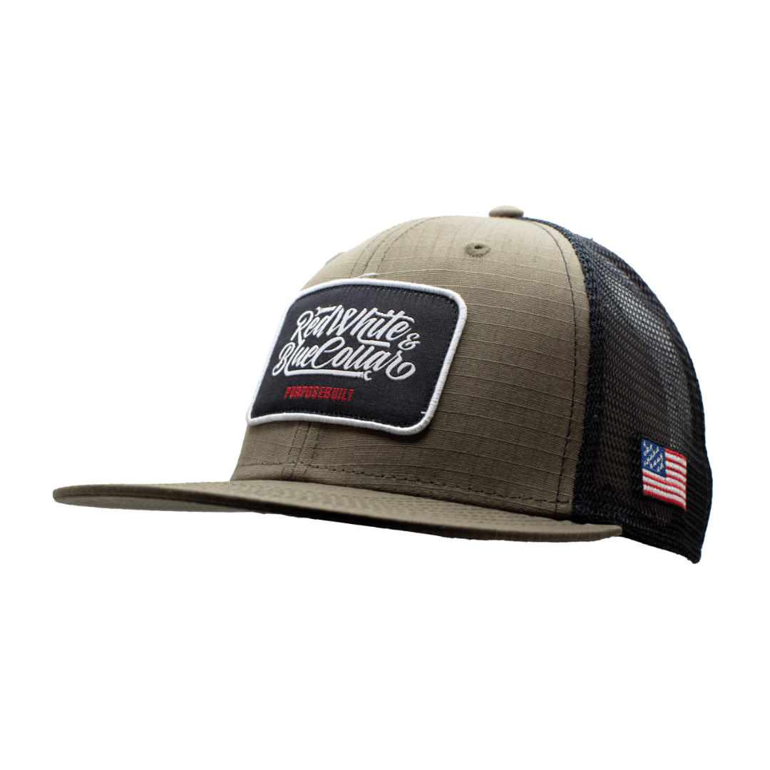RWBC Patch Snapback RipStop Hat - Olive & Black Color - Perfect for Outdoor Activities, Sports, and Casual Wear
