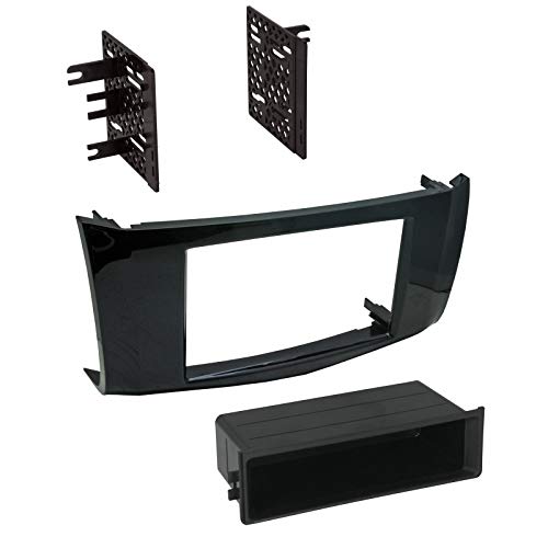 2013-2017 Nissan Sentra Double Din/Single Din Car Stereo Installation Kit - Gloss Black Dashboard Radio Mounting Bracket for Aftermarket Head Unit | Perfect for Car Audio Upgrades & DIY Installations