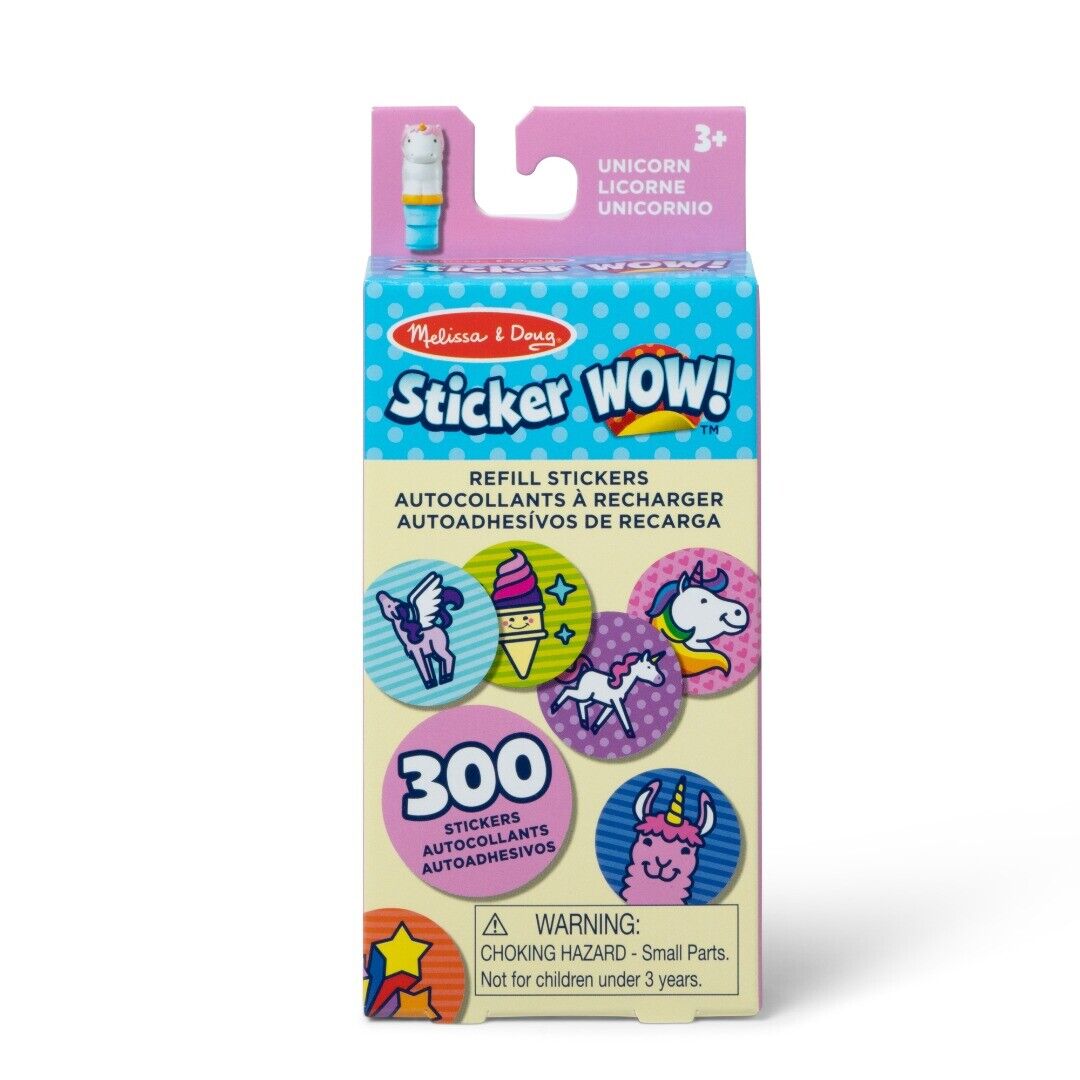 M&D Sticker Wow! Refill Stickers - Unicorn Theme, 500+ Colorful Decals for Kids, DIY Crafts, Scrapbooking, and School Projects - Perfect for Laptops, Water Bottles, and Notebooks