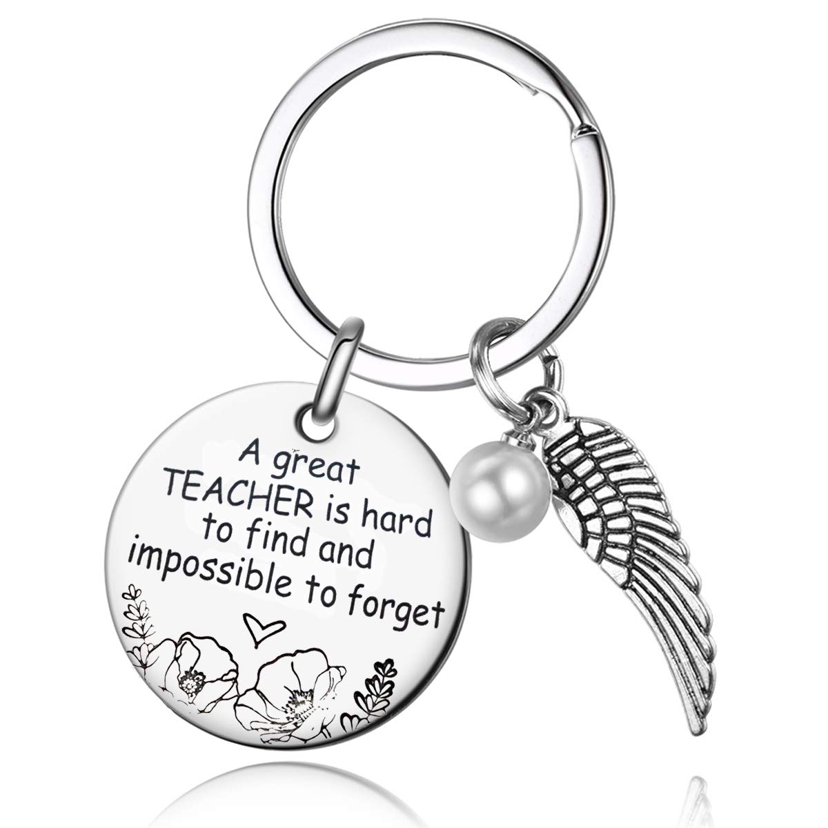 2024 Graduation Gifts for Teachers - Thoughtful Teacher Appreciation Gifts from Students - 'A Great Teacher is Hard to Find' Engraved Keychain - Perfect for Teacher Retirement, End of Year, Thank You Gifts - Ideal for Classroom, Office, Daily Use