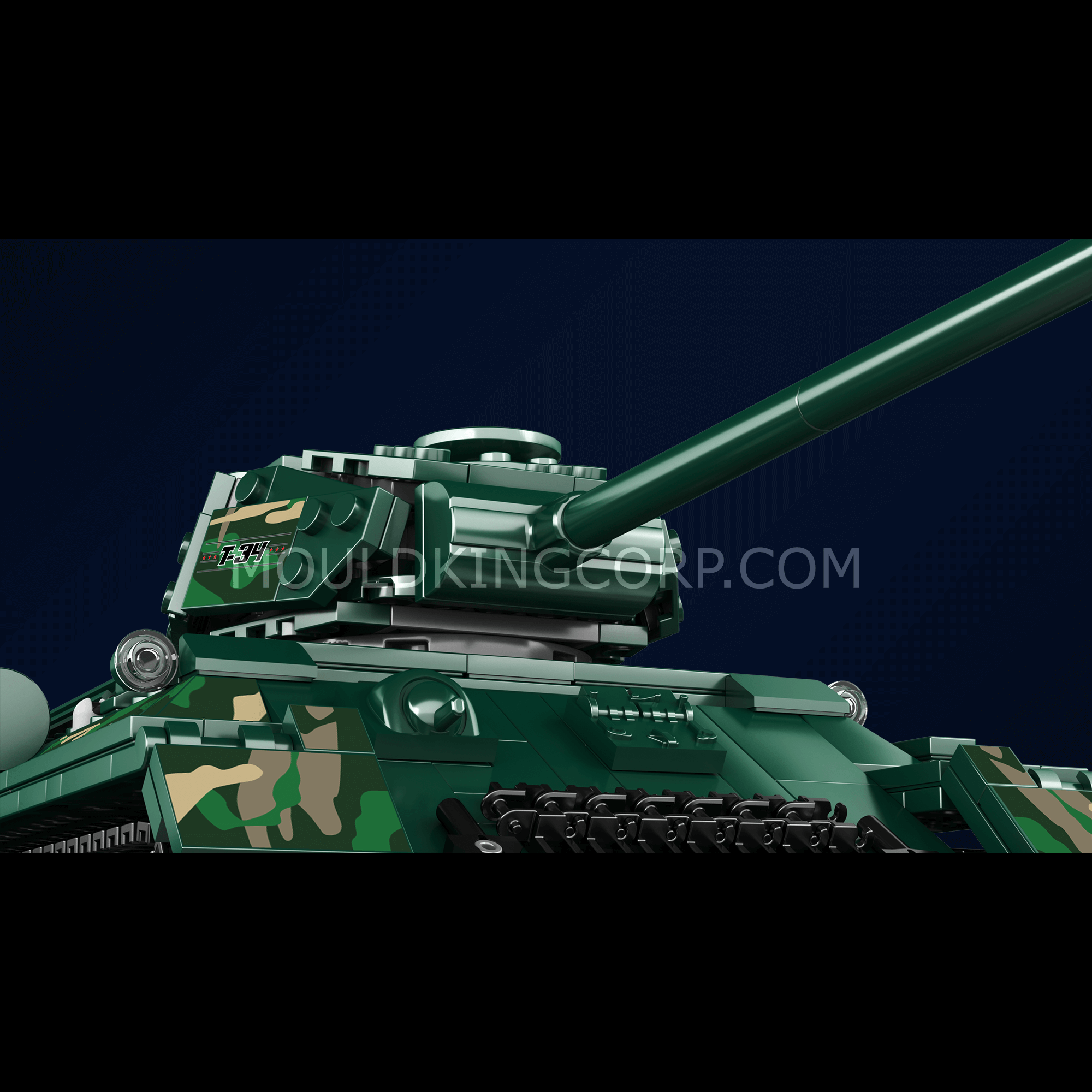 Mould King 20015 Soviet T-34 Tank Model Building Kit - 800 PCS Military Vehicle Toy for Adults & Kids | WW2 Historical Collection, DIY Construction Project, Gift for Tank Enthusiasts