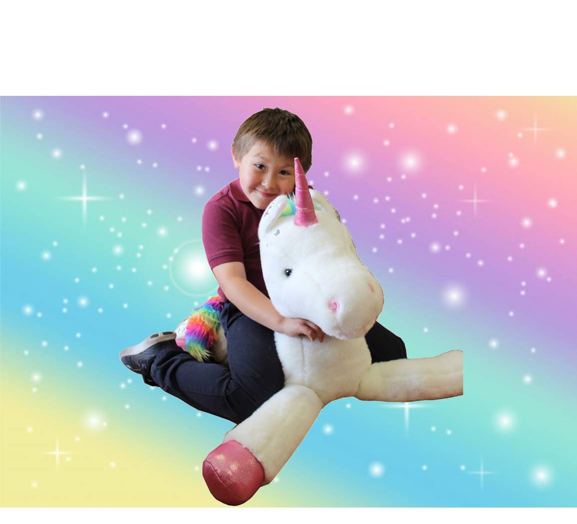 Plushland 50-Inch Giant Unicorn Stuffed Animal - Soft Magical Plush Toy for Girls & Kids | Perfect Birthday Gift, Room Decor & Cuddly Companion