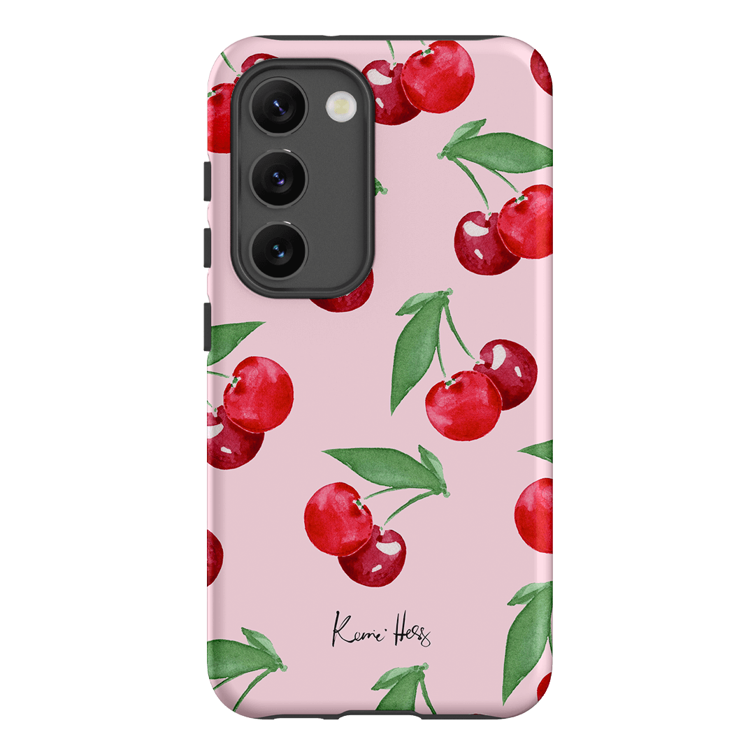 Cherry Rose Floral Pattern Phone Case for iPhone 15 14 13 12 Pro Max - Slim Protective Cover with Non-Slip Grip - Perfect for Everyday Use, Travel & Gift Giving