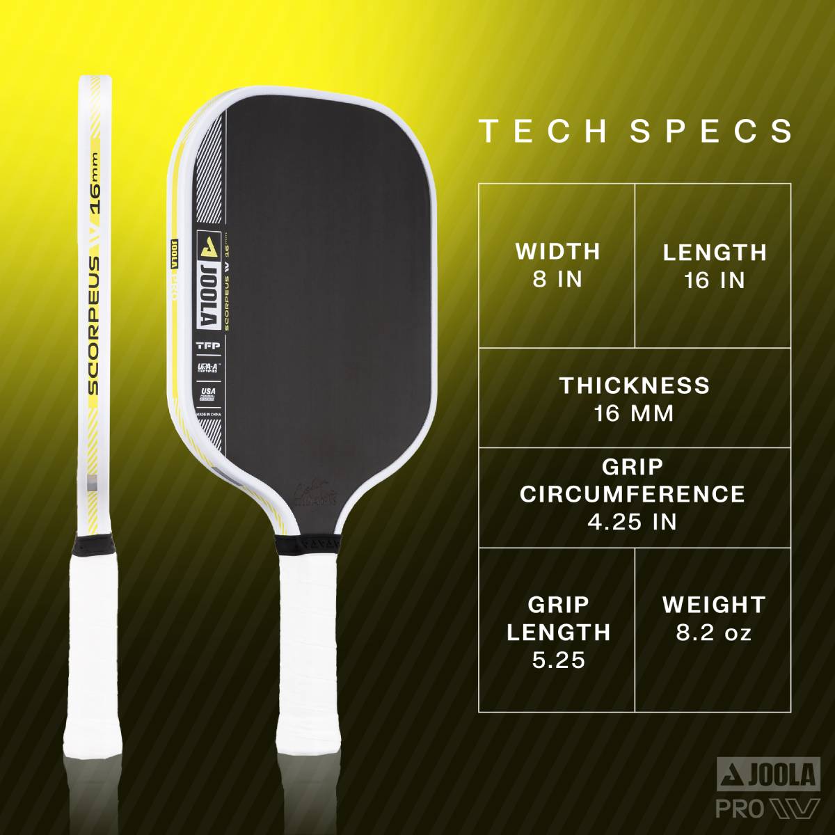 JOOLA Collin Johns Scorpeus Pro IV Pickleball Paddle - Premium Carbon Fiber Surface for Power & Control | Demo Rental Available | Perfect for Tournament Play & Competitive Matches