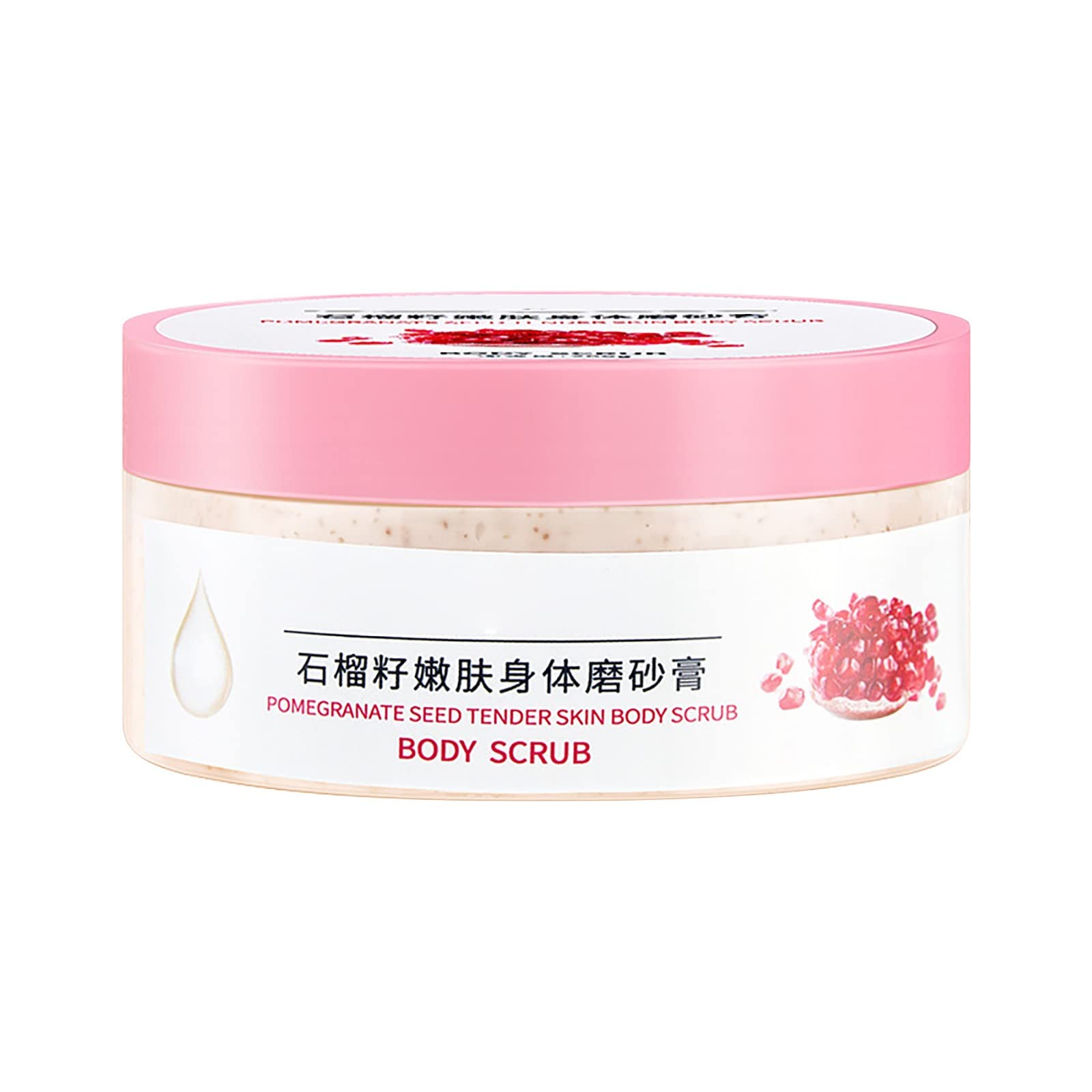 Natural Pomegranate Seed Body Scrub - Exfoliating & Deep Cleansing for Smooth Skin | Perfect for Shower, Spa & At-Home Skincare Routine