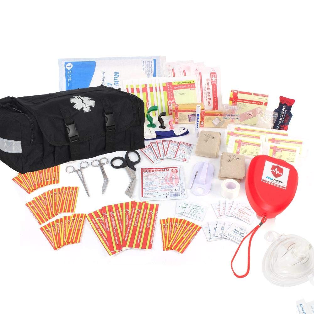 Professional First Aid Trauma Kit with Emergency Medical Supplies - Essential for Home, Car, Outdoor & Survival Preparedness
