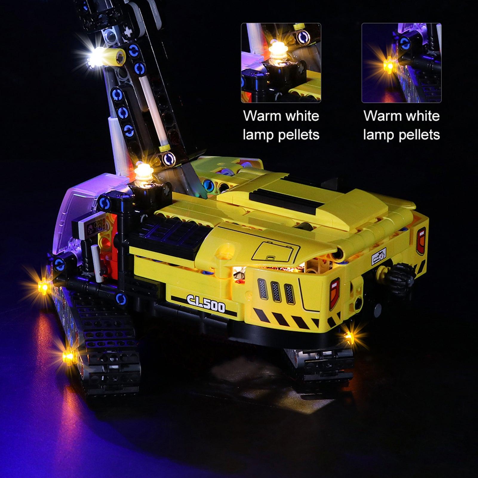 LEGO Technic Heavy Duty Excavator 42121 Light Kit - Compatible with LEGO Sets - Perfect for Nighttime Display & Model Showcase