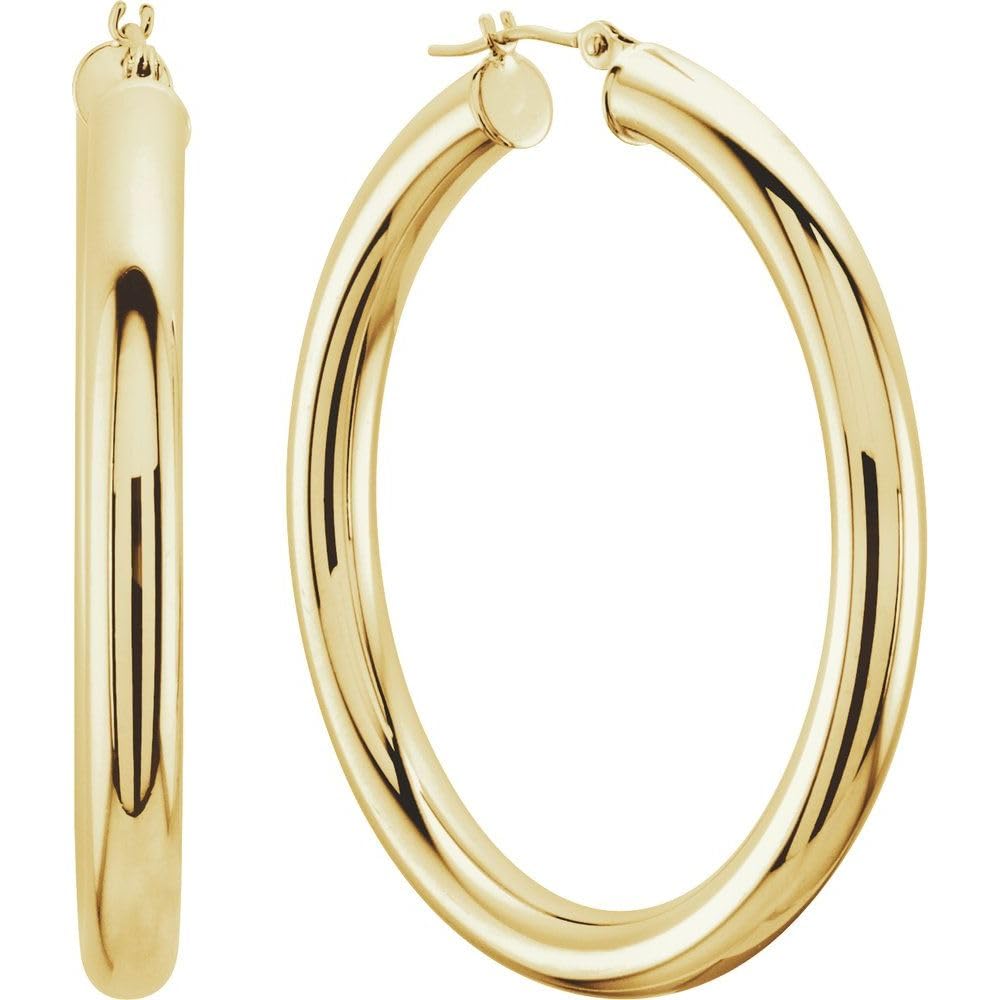 20mm Tube Hoop Earrings for Women - 20mm x 4mm Lightweight Hollow Gold Silver Stainless Steel Earrings - Perfect for Everyday Wear, Parties & Gifts