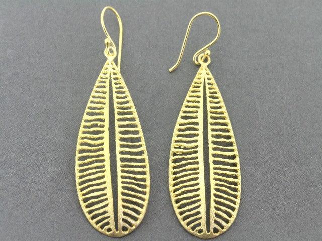 22K Gold Over Silver Long Seedpod Earrings - Elegant Boho Dangle Earrings for Women, Perfect for Parties, Weddings & Everyday Wear