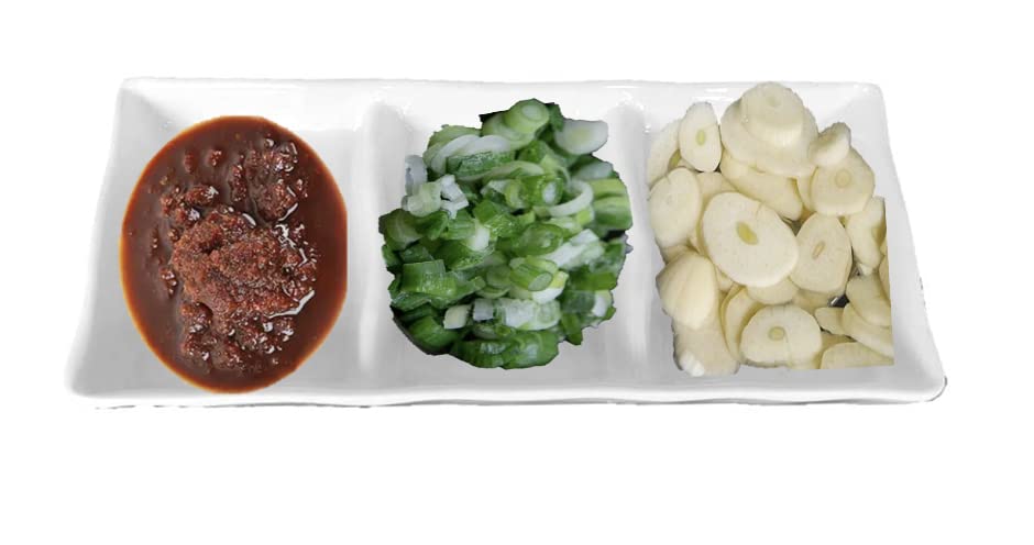 Melamine Soy Sauce Dishes - 3-Compartment Divided Plastic Dipping Plates, White (12-Pack) - Perfect for Sushi, Dumplings & Asian Cuisine