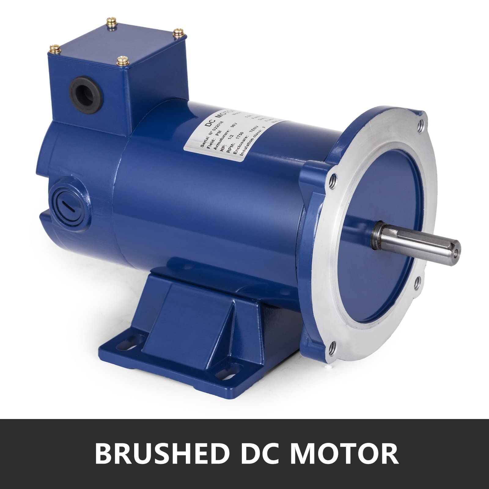 VEVOR 1/2 HP 90V DC Permanent Magnet Electric Motor - 1750 RPM for Industrial Machinery, Pumps & Power Tools - High Efficiency & Durable Performance