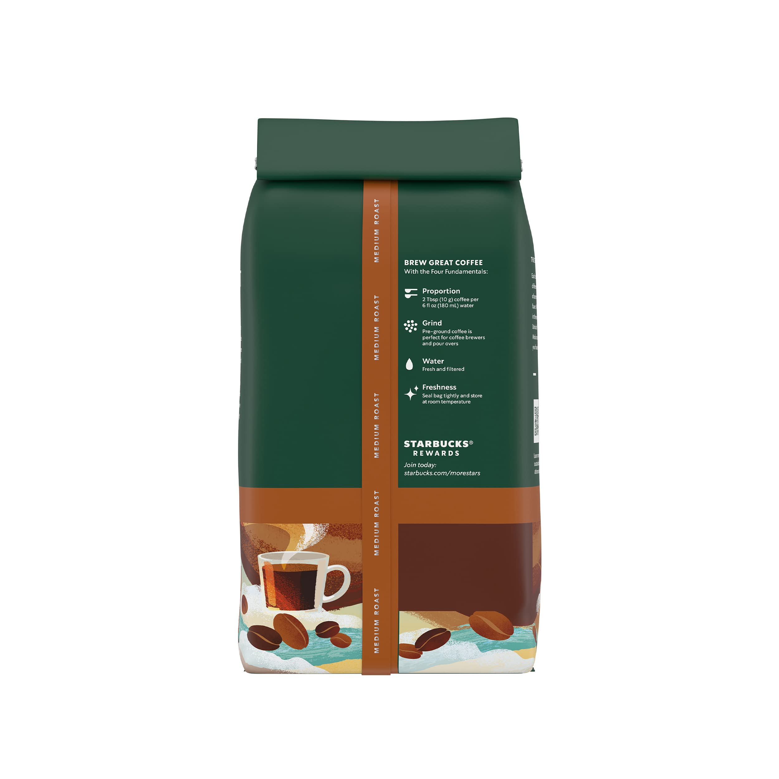 Starbucks Ground Coffee - Medium Roast Breakfast Blend, 100% Arabica Beans, 28 oz Bag | Perfect for Morning Brew, Office Coffee & Home Use