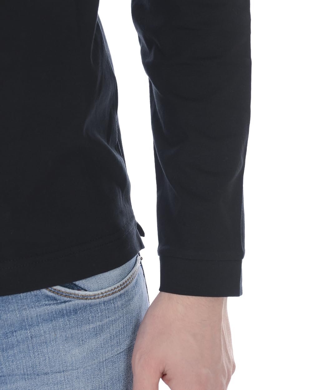 Emporio Armani EA7 Core ID M Long Sleeve Polo Shirt for Men - Black, Size S - Athletic Fit, Moisture Wicking, Breathable Fabric - Perfect for Gym, Running & Casual Wear