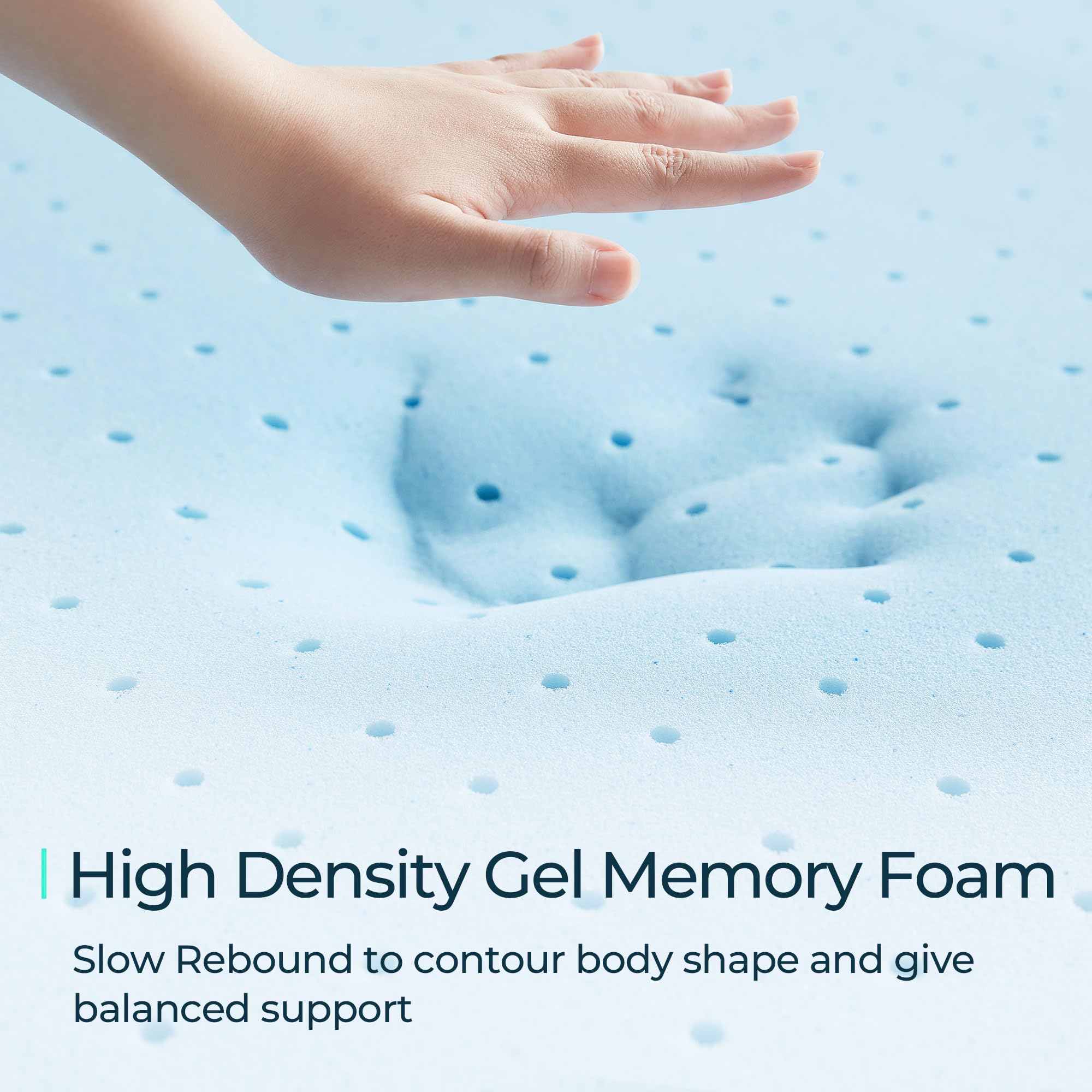 LINSY LIVING 3 Inch Cooling Gel Memory Foam Mattress Topper - Queen Size with Ventilated Design, Removable Washable Cover & Non-Slip Bottom | Pressure Relief for Back Pain, Hot Sleepers & Side Sleepers - Perfect for Guest Beds, Dorms & Home Use
