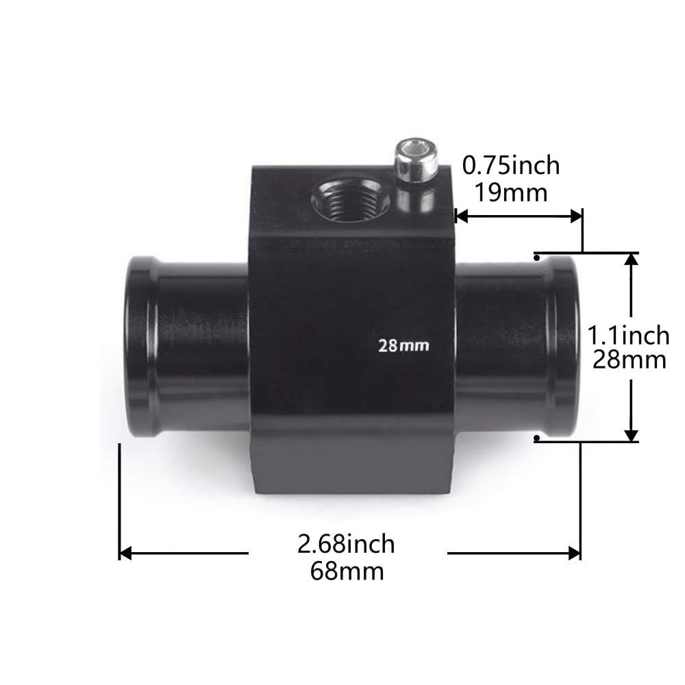 28mm Aluminum Water Temp Joint Pipe - Radiator Sensor Adapter for Car Cooling System