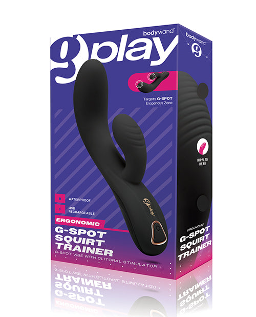 Bodywand G Play Squirt Trainer - Rechargeable Silicone Rabbit Vibrator for Women, Black | Powerful Dual Stimulation for Clitoral & G-Spot Pleasure | Perfect for Solo Play & Couples Intimacy