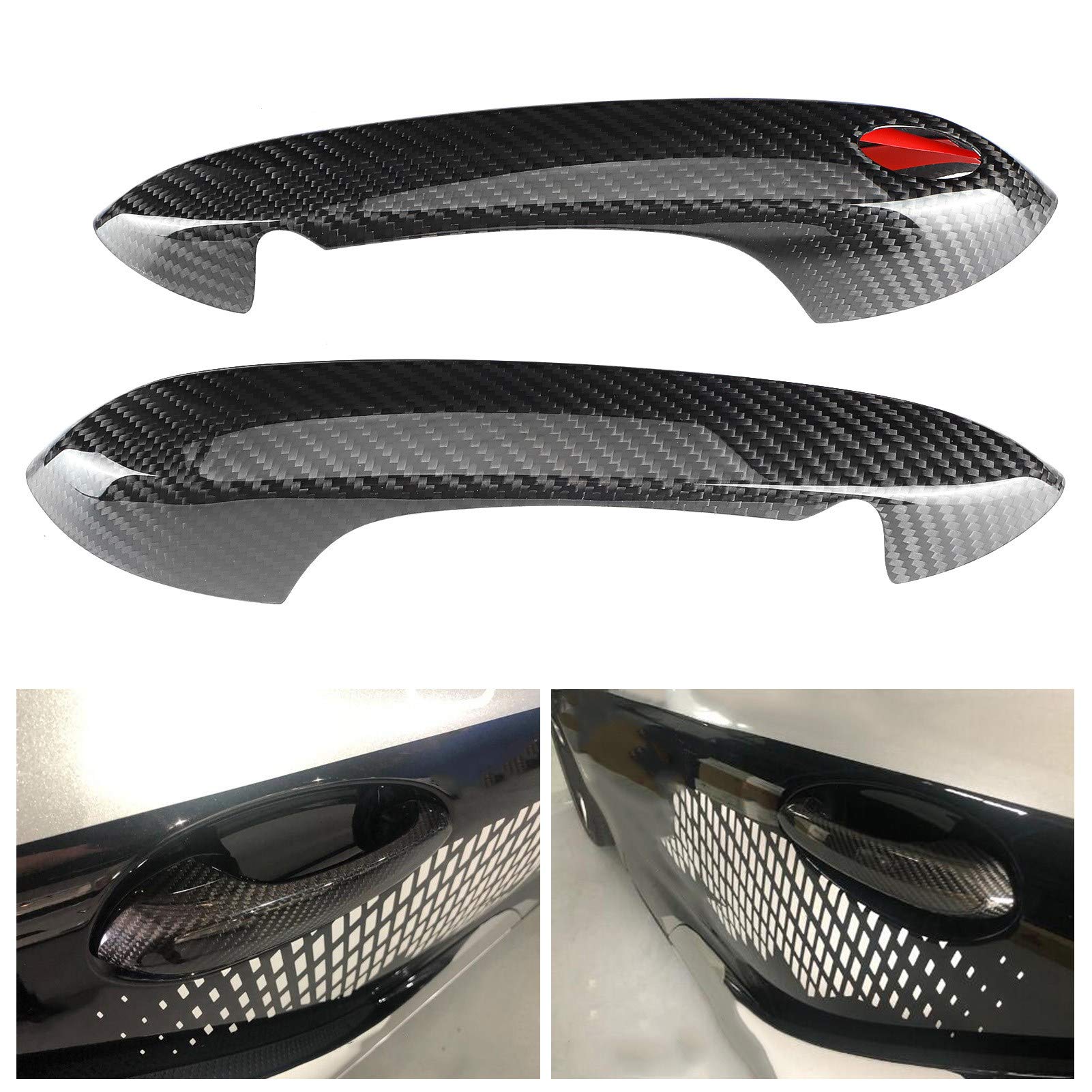 1 Pair Carbon Fiber Car Door Handle Protector Cover Trim for Toyota Supra A90 2018-2021 - Durable Scratch Resistant Accessories for Car Exterior Protection & Style Enhancement