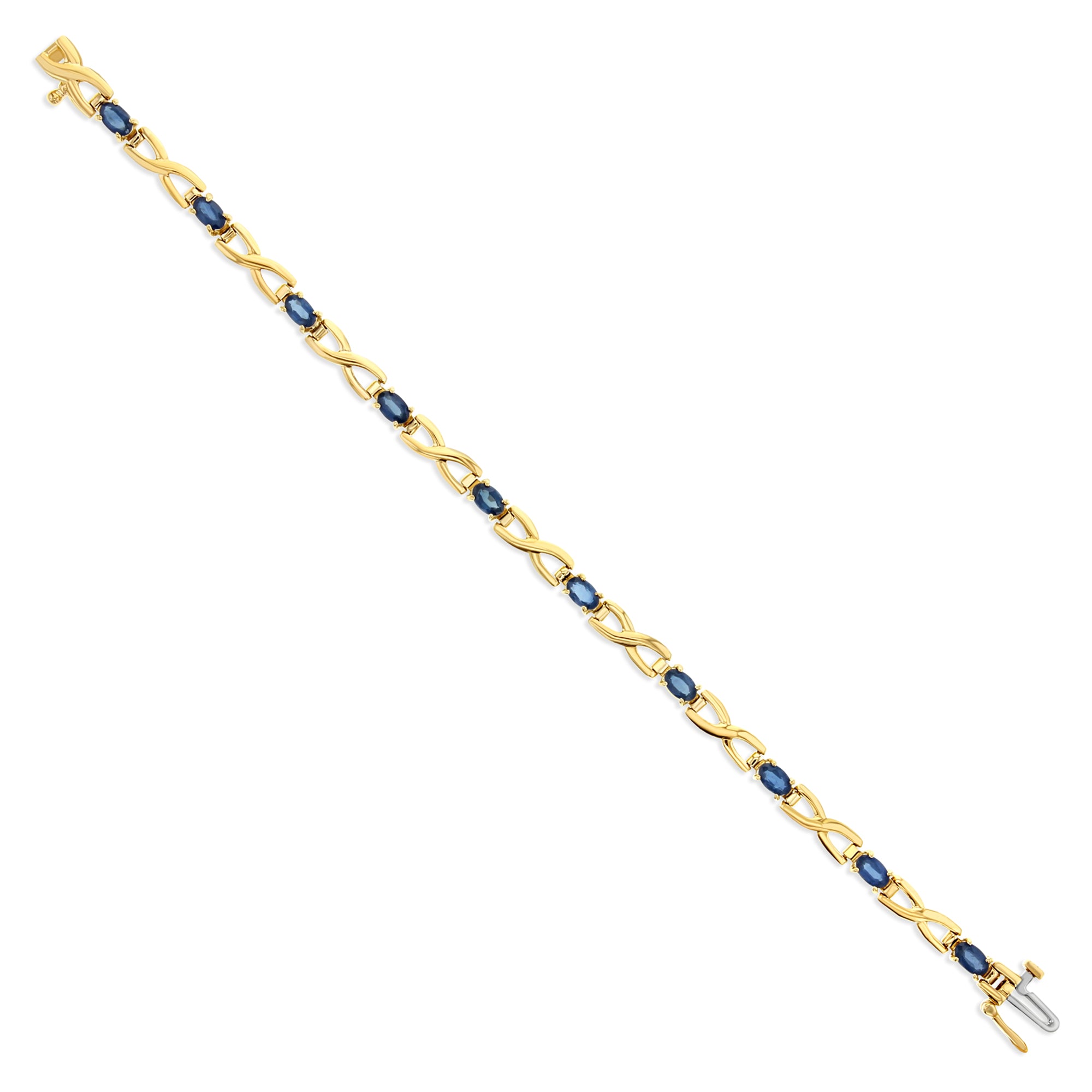 1.50cttw Sapphire Infinity Tennis Bracelet in 14k Yellow Gold - Elegant Jewelry for Women, Perfect for Weddings, Anniversaries & Special Occasions