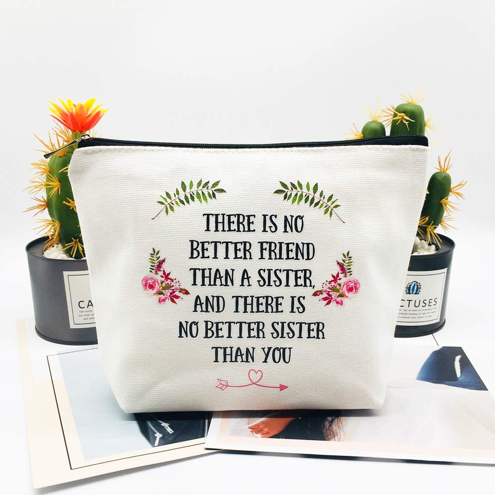 Best Sister Like Friend Makeup Bag - Cute Cosmetic Pouch for Women - Perfect Gift for Sisters, Best Friends & Bridesmaids - Great for Travel, Parties & Everyday Use