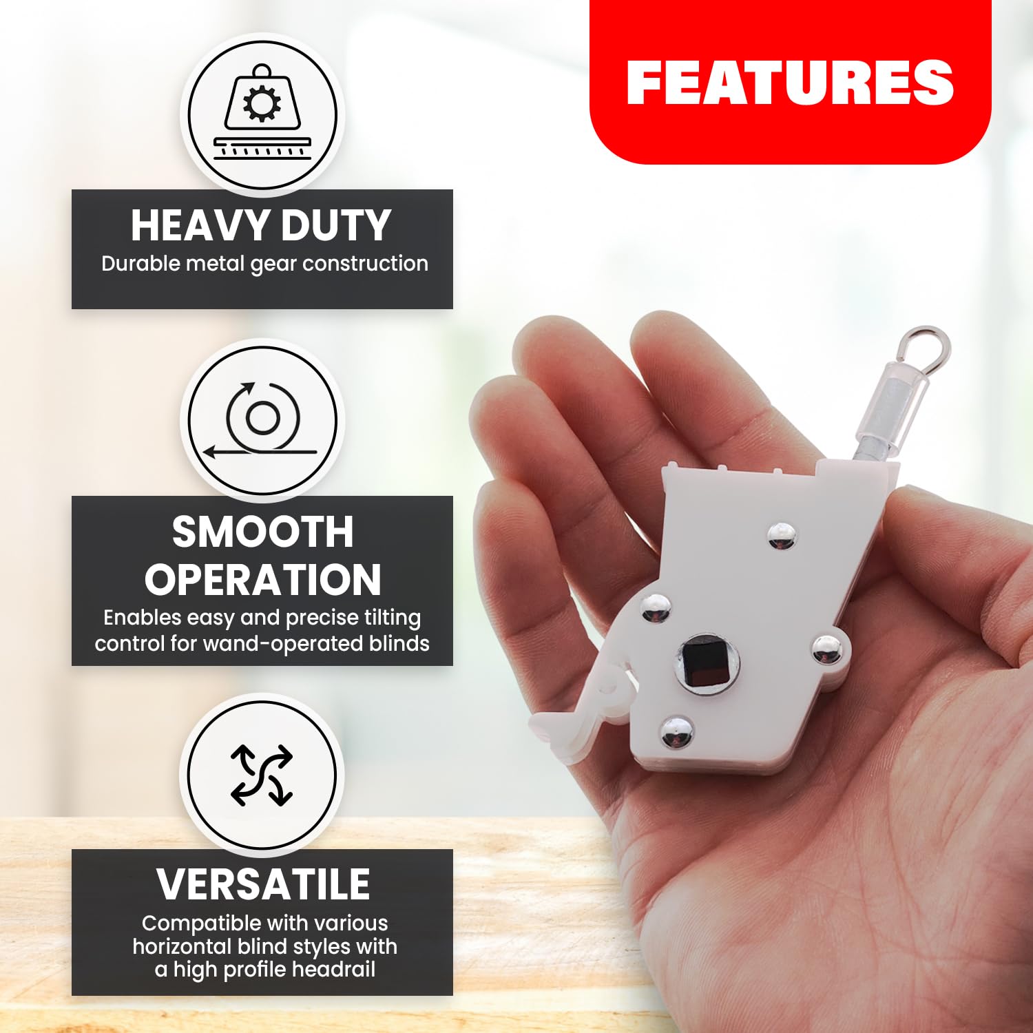 Heavy Duty Drapery Hardware - High Profile Wand Tilt Control for 2