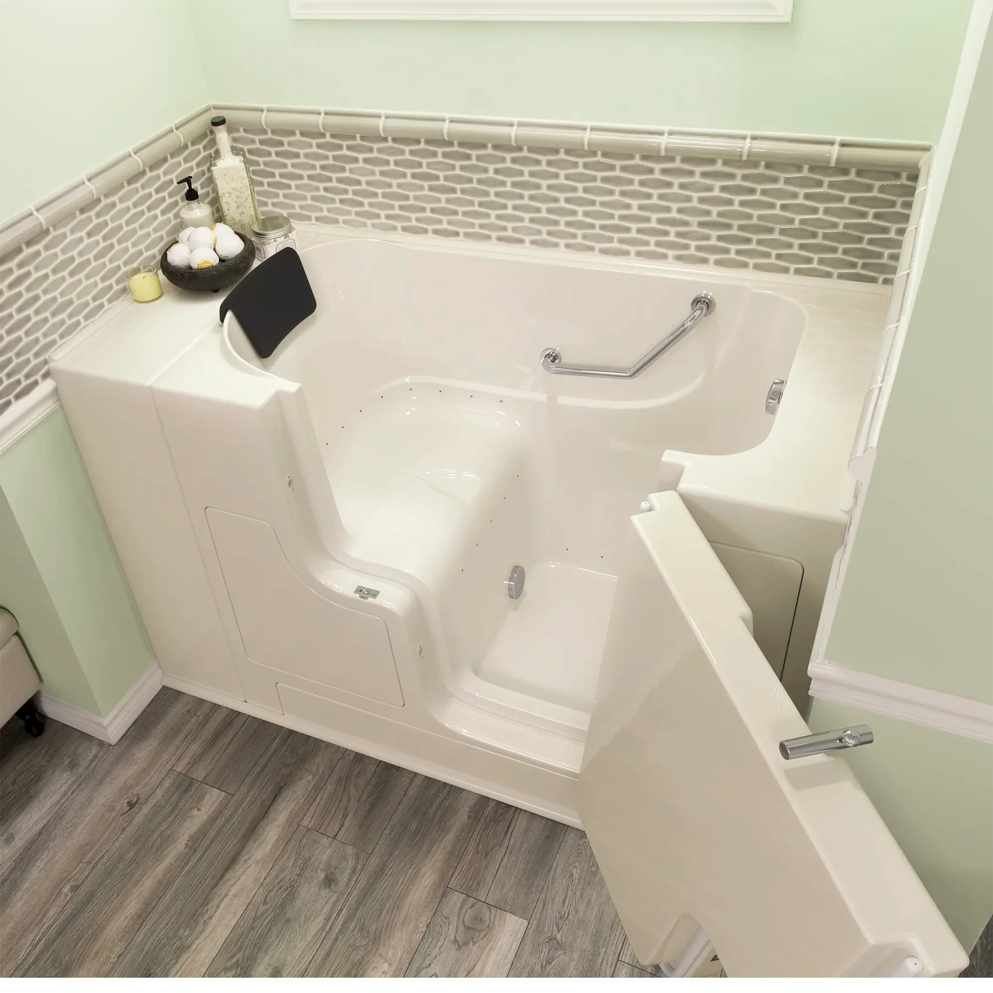 Premium Gelcoat Walk-In Bathtub 30 x 52 Inch with Air Spa System - Right Hand Drain for Elderly & Mobility Support - Relaxing Hydrotherapy at Home