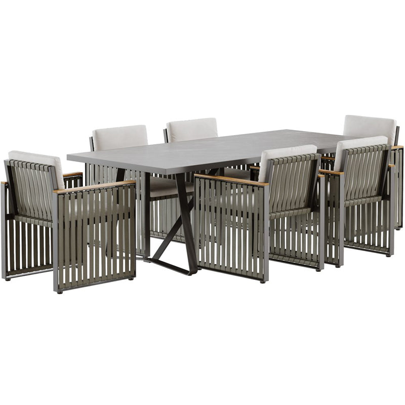 Premium Teak Wood Dining Table and Chairs Set - Outdoor/Indoor Patio Furniture for Garden, Backyard, and Restaurant Use