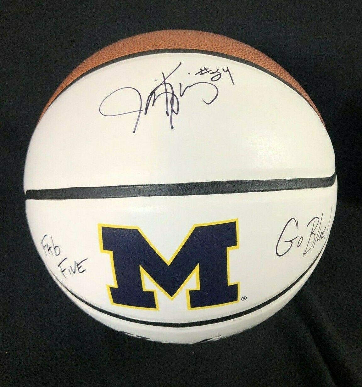 Jimmy King Autographed Michigan Wolverines Block M Basketball - Signed NCAA Collectible for Fans, Memorabilia & Sports Decor | Perfect for Game Rooms, Man Caves & Gifts