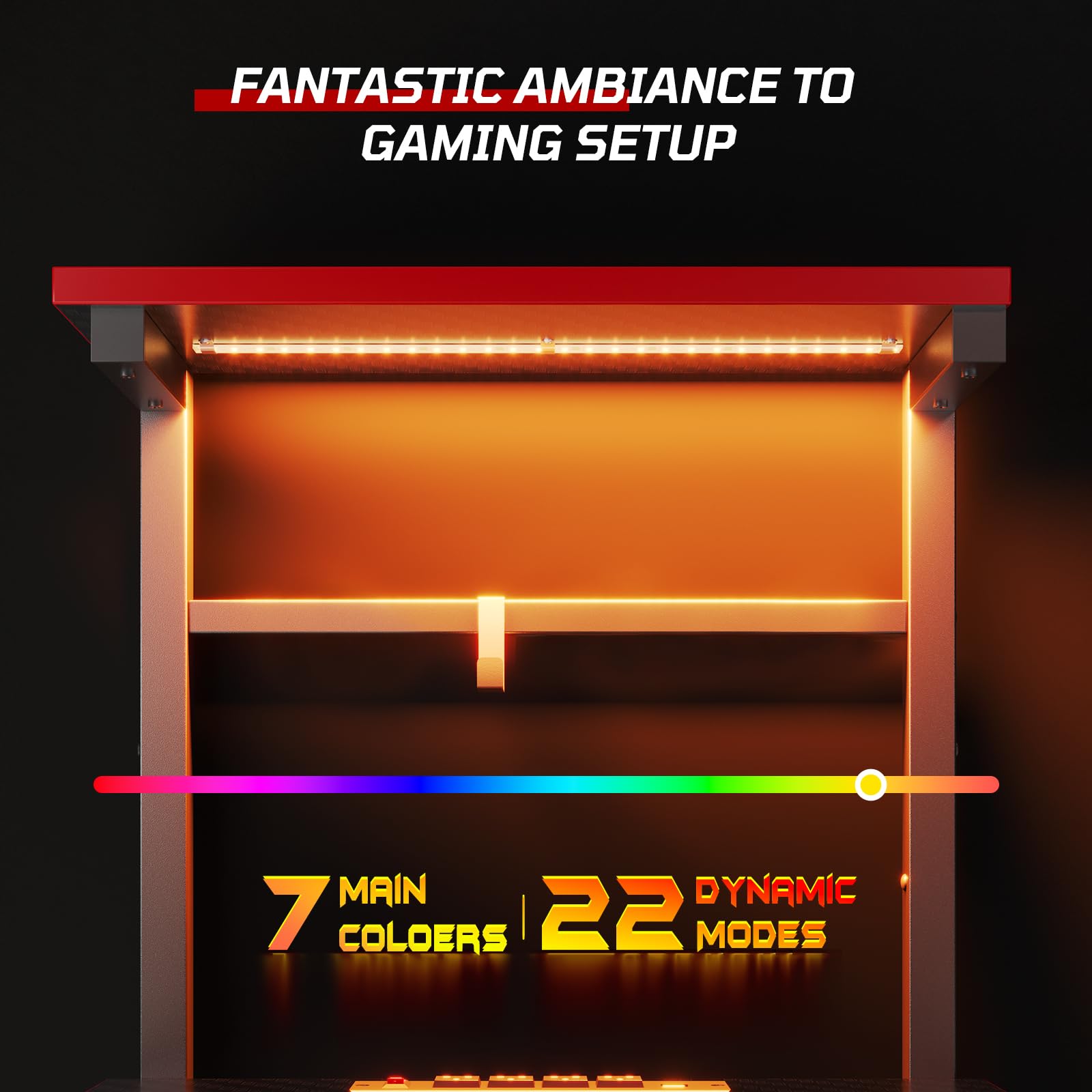 Bestier 44 Inch Gaming Desk with Power Outlets & LED Lights - 4-Tier Reversible Shelves, Headset Hook & Side Storage Bag - Ergonomic PC Gaming Table for Bedroom (Black 3D Carbon Fiber) - Perfect for Esports, Streaming & Home Office Setup