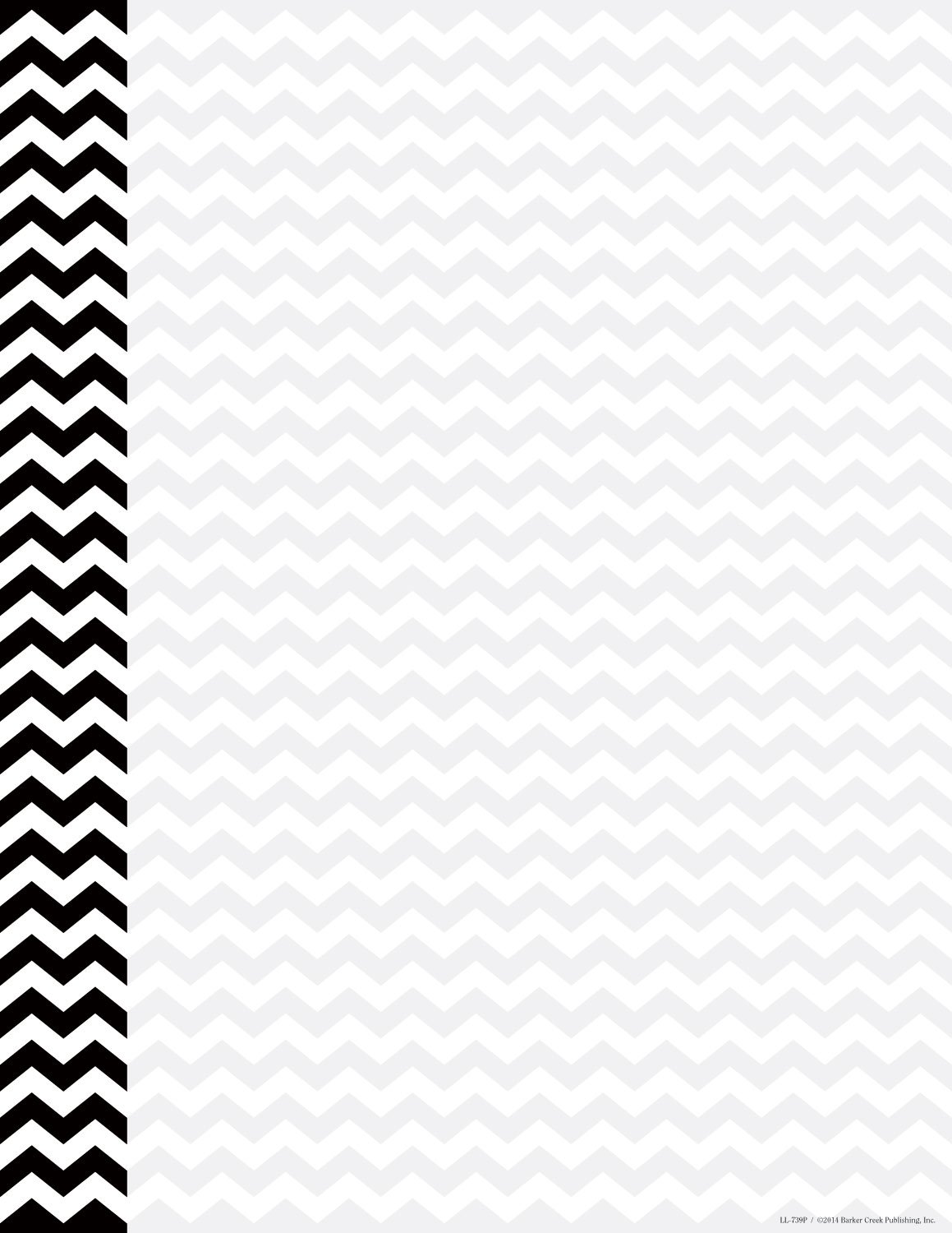 Barker Chevron Black Computer Paper - 8.5 x 11 Inches Decorative Printer Paper for Home, School & Office - 50 Sheets Pack - Perfect for Invitations, Scrapbooking & Craft Projects