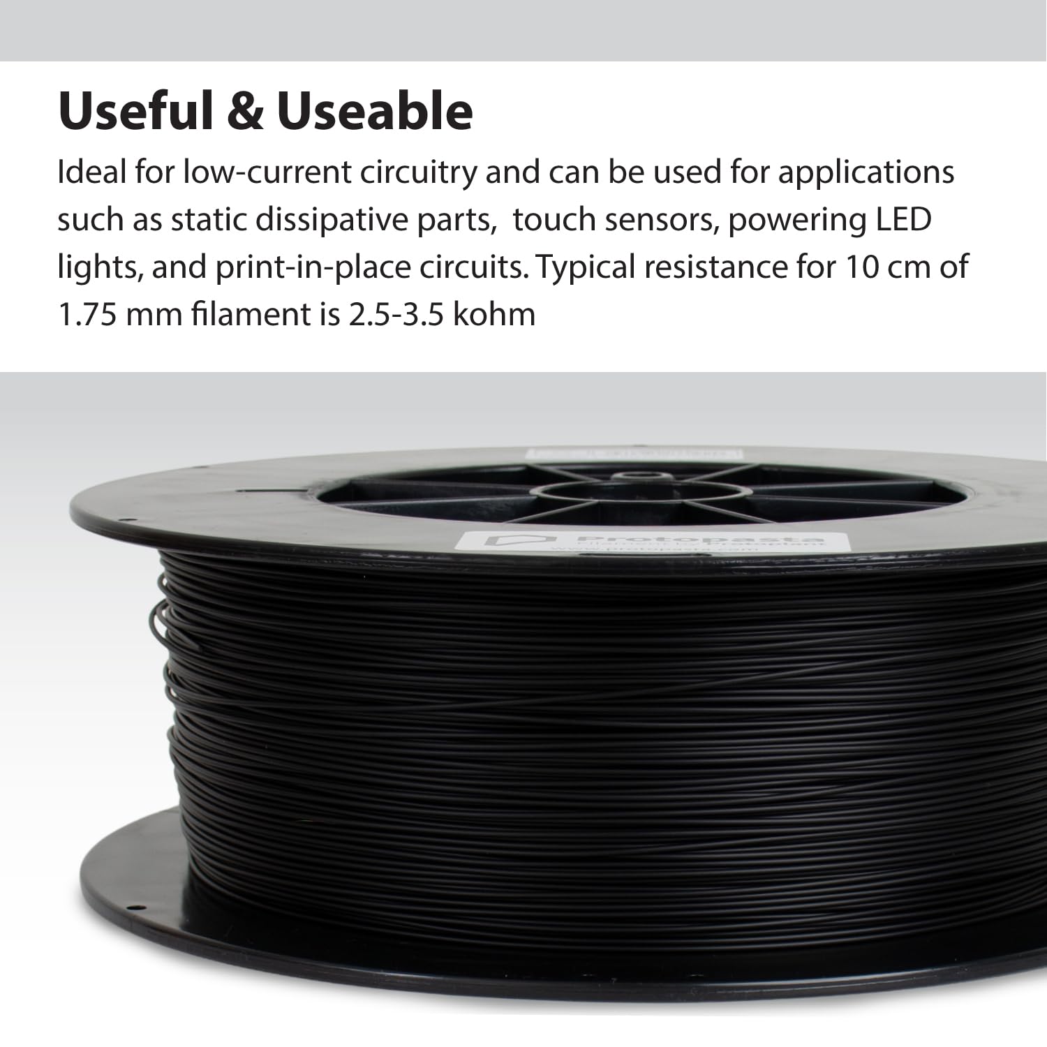 Electrically Conductive PLA 3D Printer Filament 1.75mm 2kg Spool - High Performance PLA Filament for Creality Ender 3, ANYCUBIC, FlashForge 3D Printers | Perfect for DIY Electronics, Robotics & Wearable Tech Projects