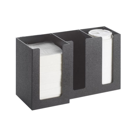 Cal Mil 375 13 Classic Black Napkin & Lid Organizer - Premium Kitchen Storage for Napkins, Lids & Utensils | Perfect for Restaurants, Cafes & Home Organization