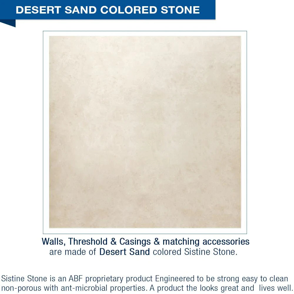 Lifeproof Burnt Oak Desert Sand 60-Inch Alcove Stone Shower Enclosure Kit - Waterproof Bathroom Upgrade for Modern Homes