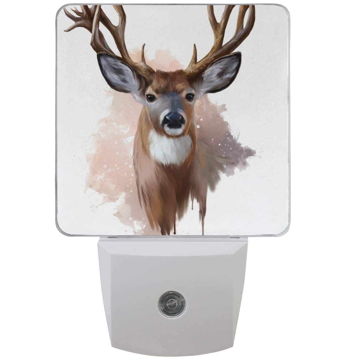 Premium Deer Antler Night Light Plug-in Set of 2 - LED Auto Dusk-to-Dawn Sensor Lamp for Bedroom, Bathroom, Kitchen & Hallway - Energy Saving Decorative Lighting for Kids Room, Nursery & Staircase Safety
