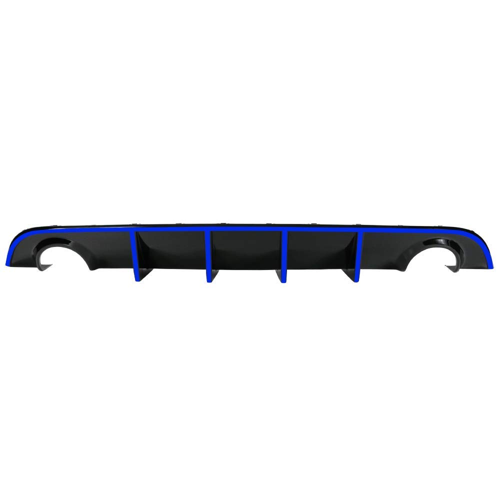 IKON MOTORSPORTS V3 Style Rear Diffuser with Blue Reflective Tape - Compatible with 2015-2023 Dodge Charger SRT | Aggressive Look & Enhanced Aerodynamics | Perfect for Car Enthusiasts & Street Racing