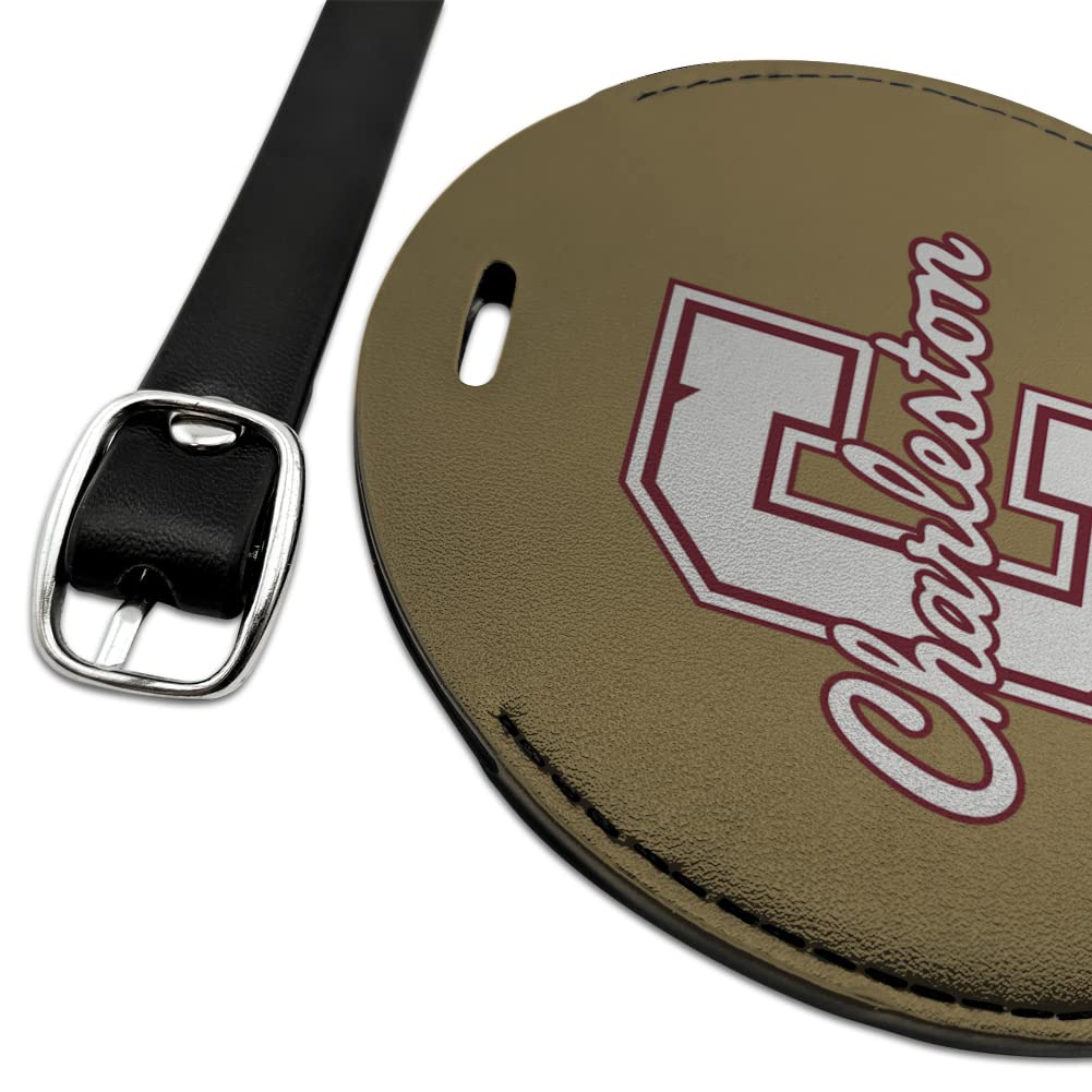 College of Charleston Themed Leather Luggage Tag - Personalized Carry-On ID Tag for Travel Bags | Perfect for Students, Alumni & Travel Enthusiasts