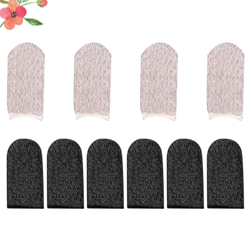 NUOBESTY 10-Pack Anti-Sweat Breathable Gaming Finger Sleeves - Touchscreen Phone Grip Protectors for Mobile Gaming | Comfortable Joystick Grips for Men & Women - Perfect for PUBG, Call of Duty & Fortnite Gameplay