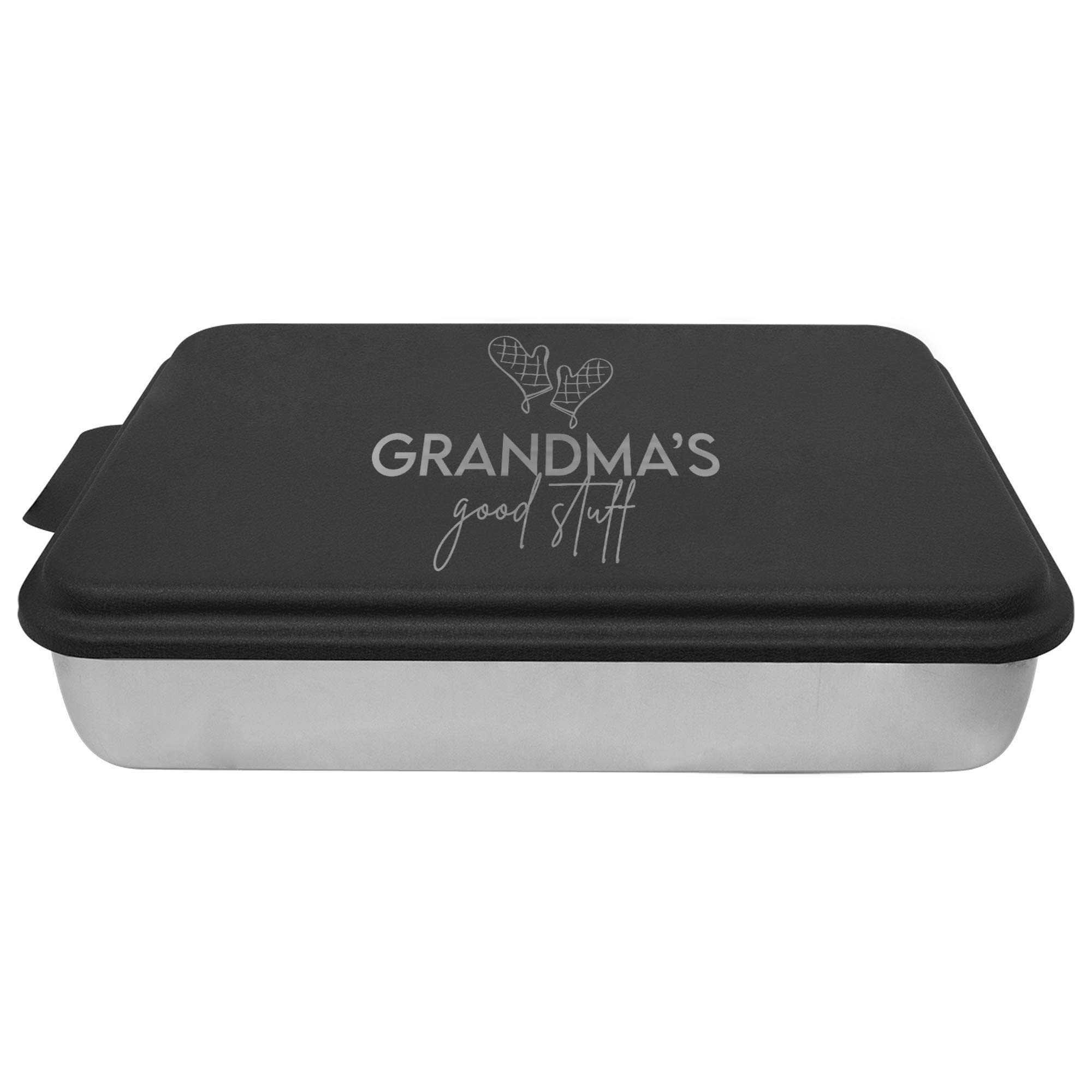 Personalized Baking Dish - Laser Engraved 9x13 Durable Bakeware with Unique Oven Mitts Design - Perfect Gift for Cooking Enthusiasts (Black) - Great for Home Baking, Holiday Cooking & Gift Giving